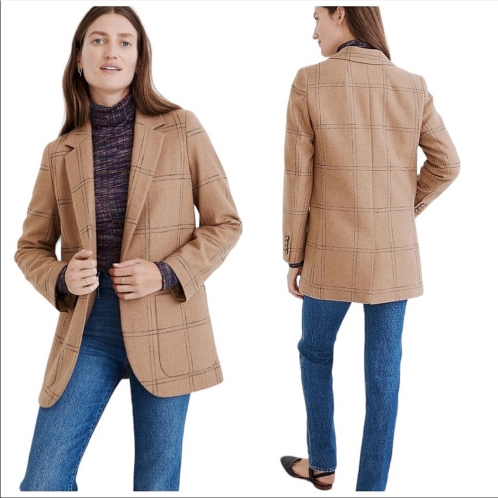 Madewell Window Pane Plaid Blazer